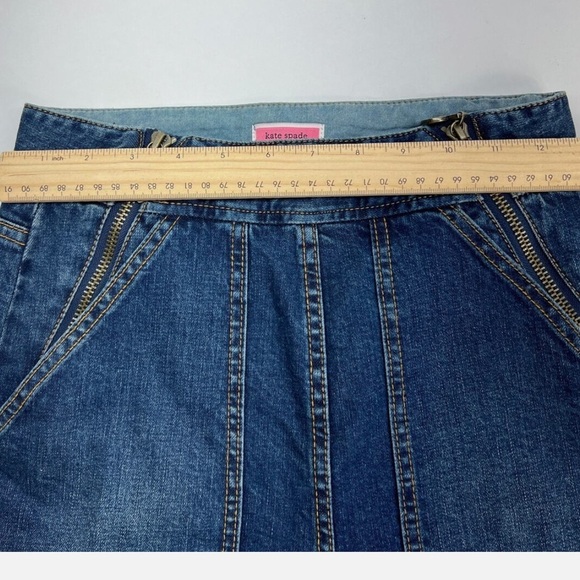 Kate Spade High Waist Wide Leg Flare Jeans — Size 25 Medium Wash - Picture 7 of 9